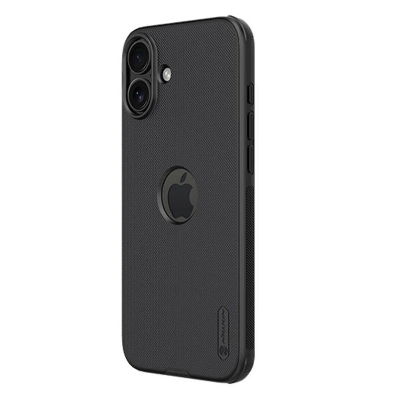 Aizsargmaciņš Nillkin iPhone 16 Plus Super Frosted Pro — melns, plāns ciets apvalks