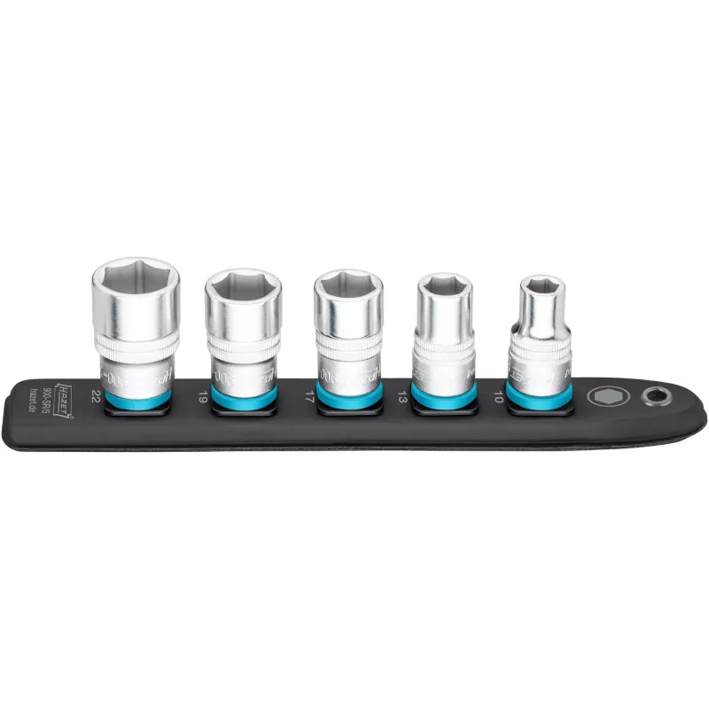 Hazet 900-SR/5 1/2 inch piedziņas heksagonālo uzmavu komplekts SW 10–22, 5 gab.