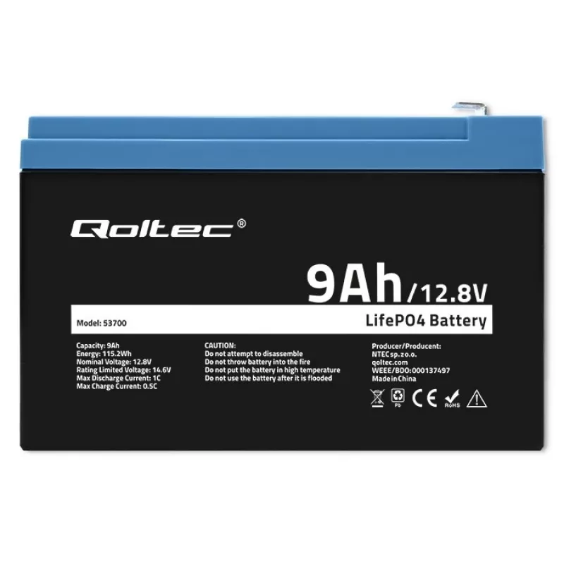 akumulators LiFePO4 Lithium Iron Phosphate 12.8V 9Ah 115.2Wh