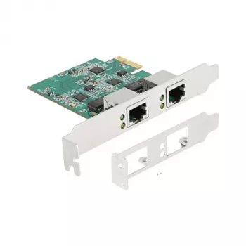 DeLOCK PCI Express x1 karte uz 2 x RJ45 2,5 Gigabit LAN RTL8125 vadu Ethernet