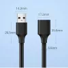 Ugreen pagarinātājkabeļa adapters USB 3.0 (ligzda) uz USB 3.0 (spraudnis) 2m (melns)