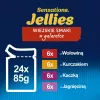 Mitrā kaķu barība Felix Sensations Country Flavors in Jelly multipaka 24×85 g — mitrā barība, 24 paciņas, 85 g katra, mitrums 82%