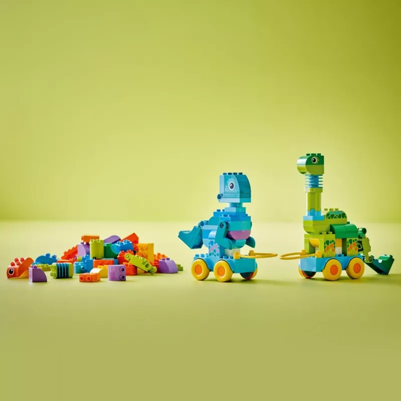 Konstruktors LEGO DUPLO 10451 Dinozauri uz riteņiem 3-in-1 komplekts, 108 gab., vecumam 3+, augstums 220 mm
