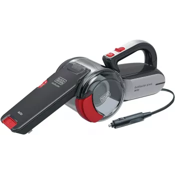 Rokas putekļsūcējs Melns & Decker PV1200AV — sausais mēbeļu tīrītājs, 12 V, 0,44 L, 12,5 W, 5 m vads, pelēks/sarkans