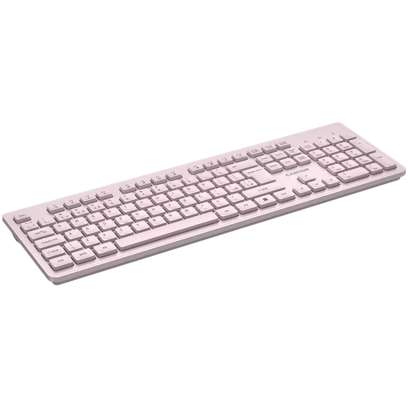 Bezvadu tastatūra CANYON HKB-W01 — UK/US izkārtojums, bēša, darbināma ar AAA baterijām