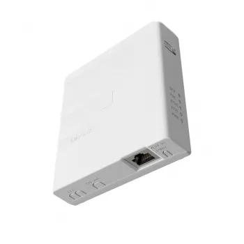 PoE inžektors MikroTik GPEN21 ar SFP atbalstu, Gigabit Ethernet (10/100/1000 Mbps), 2 RJ-45 pieslēgvietas, balts, 12–57 V ieeja