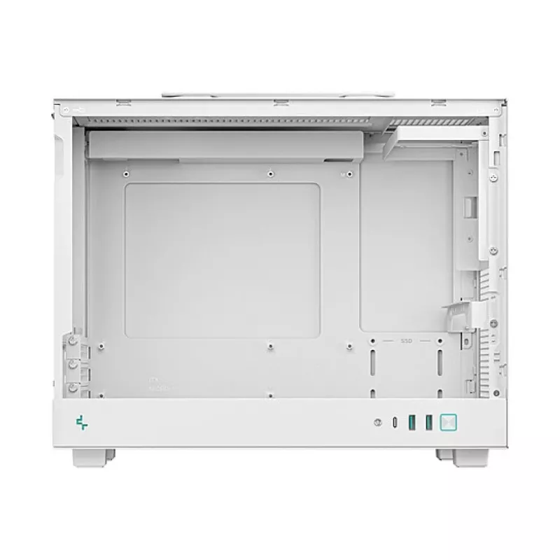Datora korpuss DeepCool CH160 PLUS WH Small Form Factor balts, microATX, rūdīts stikls, USB-C