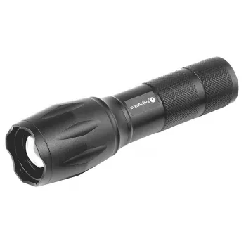 Kabatas lukturītis everActive FL600 — 600 lm, 10 W, alumīnija korpuss, IPX4, 130 mm, 3×AAA, sarkans