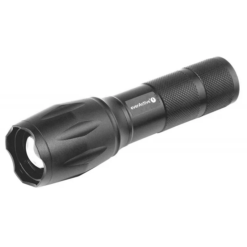 Kabatas lukturītis everActive FL600 — 600 lm, 10 W, alumīnija korpuss, IPX4, 130 mm, 3×AAA, sarkans