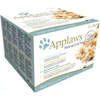 APPLAWS dažādu garšu multipaka buljonā - mitrā kaķu barība - 12x70g