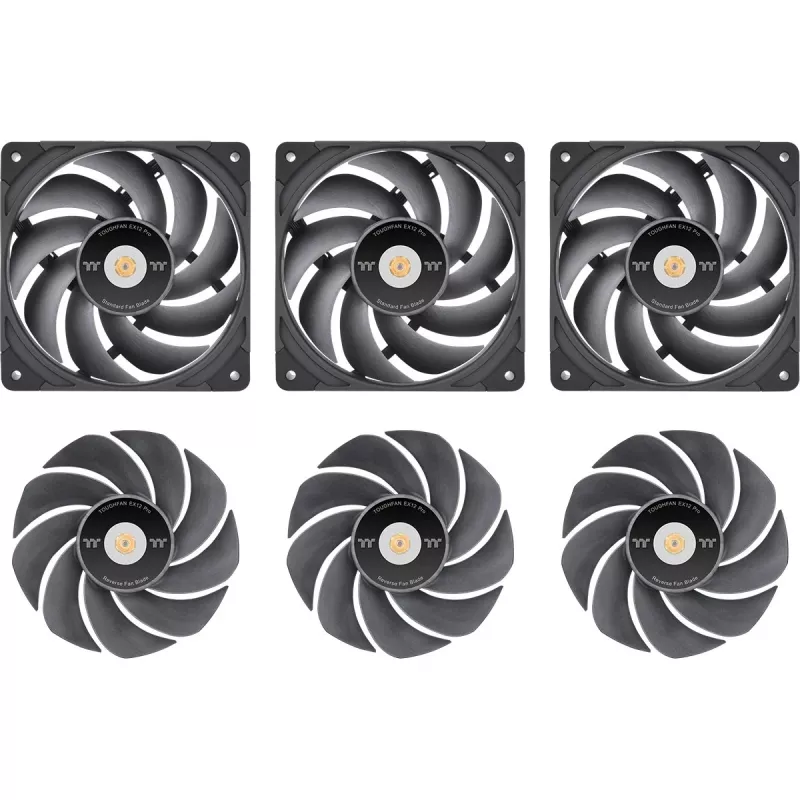 Thermaltake TOUGHFAN EX12 Pro Swappable Edition 120mm korpusa ventilators 3 gab. komplekts melns