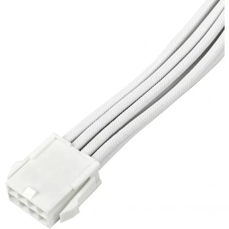 Barošanas bloka pagarinātājkabelis SILVERSTONE EPS 12V 8‑pin (30 cm) balts SST-PP07E-EPS8W-V2