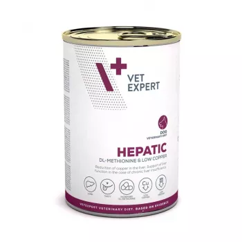 Mitrā suņu barība VETEXPERT Veterinary Diet Hepatic suņiem, 400 g, aknu atbalsts, gaļas garša