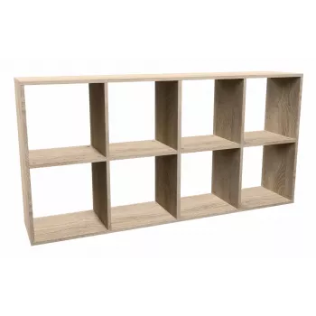Bookcase top e shop MALAX 2X4 SONOMA, Sonoma oak, 8 shelves, 1470×300×750 mm