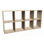 Bookcase top e shop MALAX 2X4 SONOMA, Sonoma oak, 8 shelves, 1470×300×750 mm