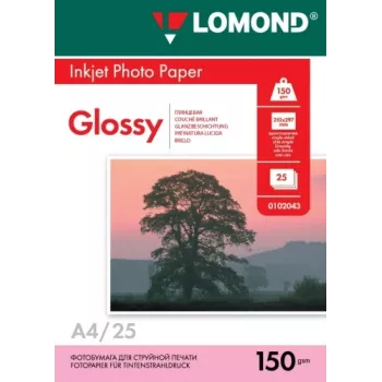 Lomond Photo Inkjet Paper Glossy 150 g/m² A4, 25 loksnes