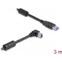 DeLOCK USB kabelis, Type-A vīr. uz Type-B vīr. 90° leņķveida, 3 m