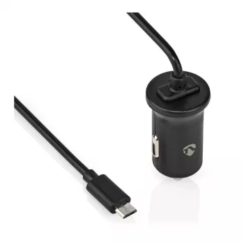 Nedis Auto-Charger 12 W 1x 2.4 A - Anzahl der Outputs: 1, Micro USB (Fixed) kabelis, Single Voltage Output