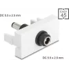 DC strāvas pagarināšanas modulis DELOCK Easy 45 — DC 5,5×2,5 mm ligzda uz DC 5,5×2,5 mm