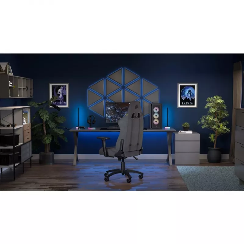 CORSAIR - TC100 RELAXED spēļu krēsls (audums - pelēks/melns)