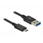 DeLOCK Premium - USB kabelis - 24 kontaktu USB Type C (V) - uz - 9 kontaktu USB Type A (V) - 1,0 m (USB 3.1 Gen2) - melns (83983)