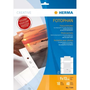 Foto kabatiņas HERMA Fotophan 9x13 cm ainavformāta balts 10 gab.