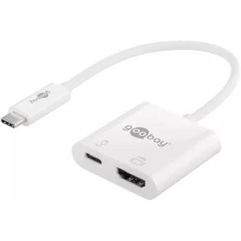 Goobay USB-C™ Multiport Adapter HDMI, balts, 0,145 m - paplašina USB-C™ ierīci ar HDMI™ savienotāju (62110)