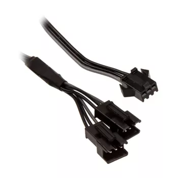 Iekšējais strāvas kabelis PHANTEKS PH-CB-DRGB3P — 3 kontaktu uz 2× Molex (3 kontaktu), melns/pelēks