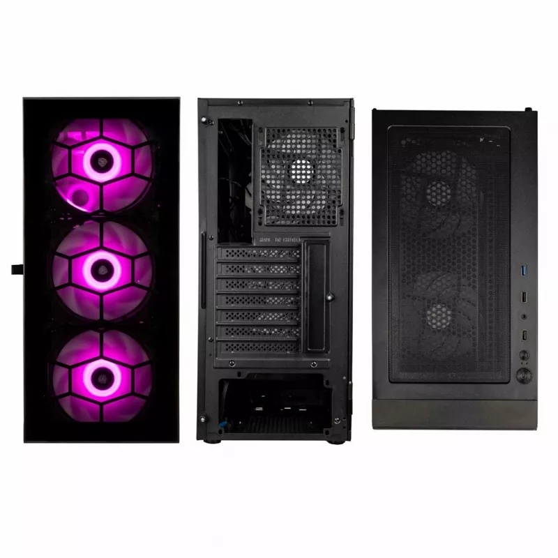 Kolink Observatory HF Glass ARGB Midi-Tower - melns