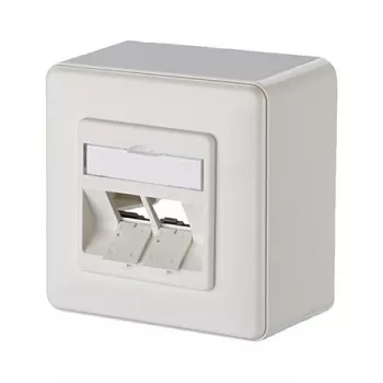 METZ CONNECT Keystone pieslēguma ligzda AP 2 portu, neaprīkota, tīri balta
