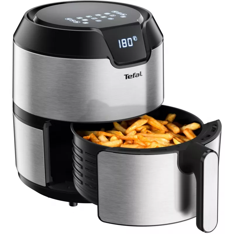 Tefal Easy Fry EY401D Single 4.2 L Brīvstāvošs 1500 W Karstā gaisa fritieris Melns, Nerūsējošais tērauds