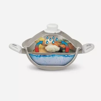 Trauku komplekts Pensofal balta Diamond Vapsi 24 cm katls ar diviem rokturiem un vāku