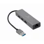 Gembird A-AMU3-LAN-01 USB-A uz Gigabit LAN adapteris ar 3 portu USB 3.0 centrmezglu, melns