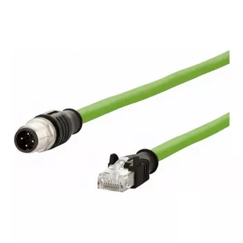 METZ CONNECT - Tīkla kabelis - M12 (4 kontaktu) (S) uz RJ-45 (M) - 5,0m - 6,5 mm - SF/FTP - CAT 5e - Bez halogēna, bez aizķeršanās, savīts, vilkmes ķēde, D-kodēts - Zaļš (142M1D15050)
