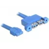 USB kabelis DeLOCK 82941 USB 3.2 Gen 1 0,45 m 2 x USB A zila