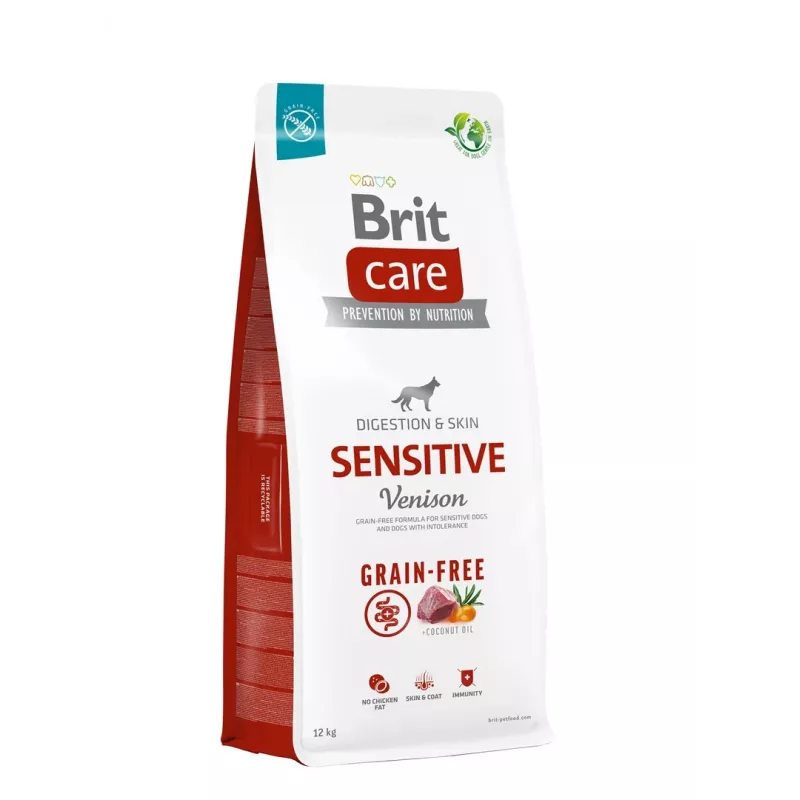 Sausā suņu barība Brit Care Grain-Free Sensitive 12 kg — Kartupeļi & Brieža gaļa, Pieauguši suņi, Jutīgs vēders, Bez glutēna un laktozes