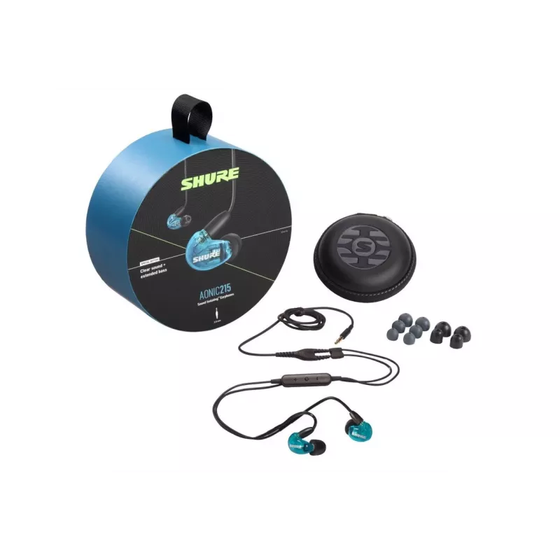 Shure AONIC 215 - iekšauss austiņas ar vienu devēju un 3,5 mm kabeli (zilas)