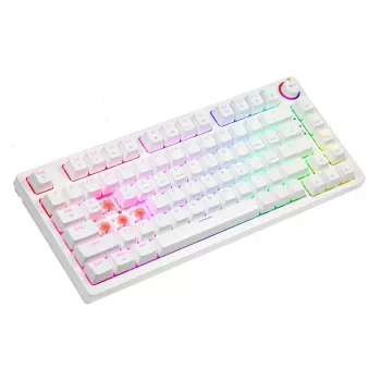 SAVIO PHENIX WHITE bezvadu mehāniskā tastatūra, Gateron Red Pro, ABS