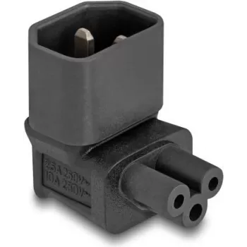 DeLOCK tīkla adapteris IEC 60320 - C14 uz C5 spraudkontakts 2,5 A 90° melns