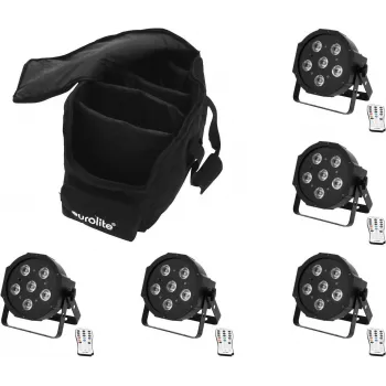 LED komplekts EUROLITE SLS-603 5x ar mīksto somu — 5-daļīgs LED apgaismojuma komplekts