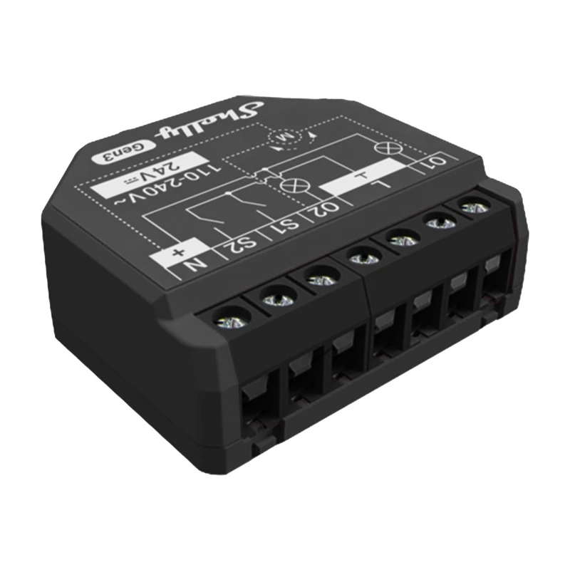 Shelly 2PM Gen3 WiFi Bluetooth kontrolieris — 4 gab. komplekts, divkanālu jaudas mērītājs