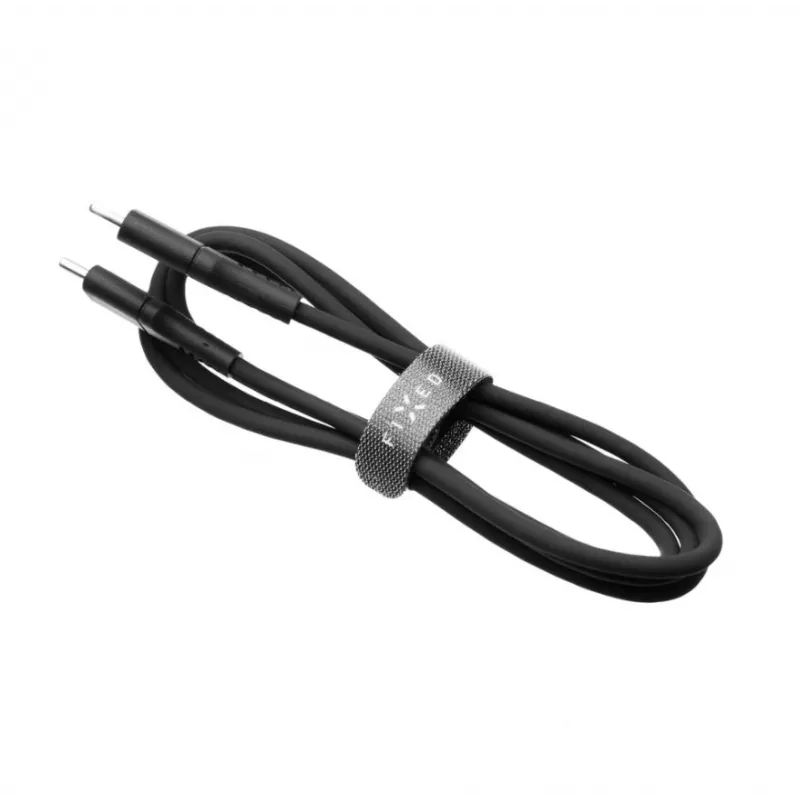 USB-C–USB-C fiksēts kabelis FIXED FIXDLS-CC2-BK — 2 m, 60 W