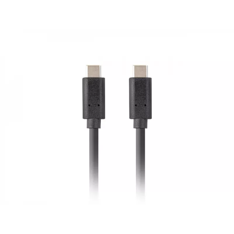 USB C–C kabelis LANBERG CA-CMCM-32CU-0018-BK USB 3.2 Gen 2, 1,8 m, melns, 100 W PD, 4K video