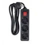 Strāvas pagarinātāja kabelis MicroConnect MC-GRU0033BS, 3 m, 3× F tipa rozetes, 230 V 16 A, iekštelpām, melns