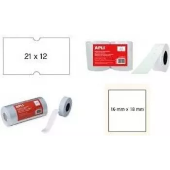 Cenu uzlīmes agipa 101253 16×18 mm baltas ar pastāvīgu līmi — rullis pašlīmējošu uzlīmju