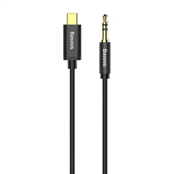 Baseus Yiven Audio kabelis USB-C uz mini ligzdu 3,5 mm, 1,2 m (Melns)