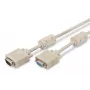 VGA monitora pagarinātāja kabelis DIGITUS AK-310203-030-E — 3 m, VGA (D-Sub) uz VGA (D-Sub), 3Coax+7 vadu, smilškrāsas
