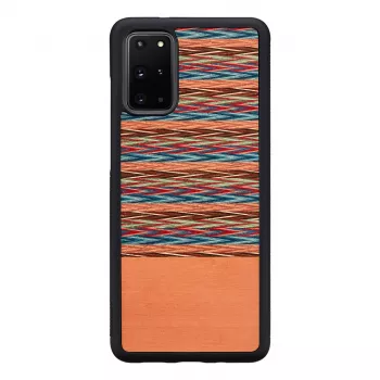 Telefona maciņš man and wood Samsung Galaxy S20+ — brūns rūtis ar melnu apmali