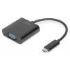DIGITUS DA-70853 USB-C – VGA adapteris, Full HD 1080p, melnā krāsā