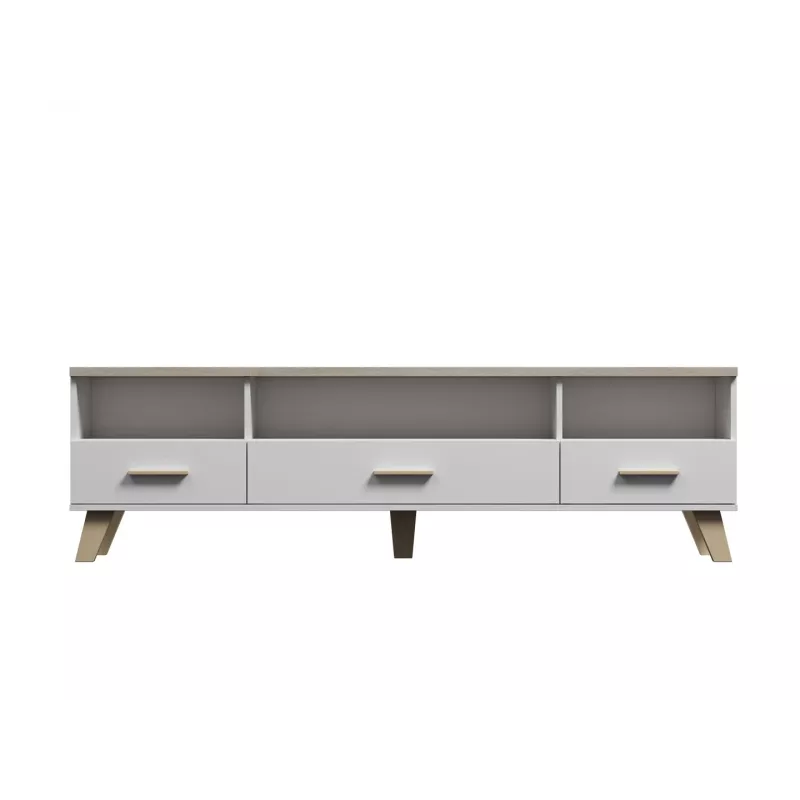 Cama RTV stand LOTTA 180cm Balts + sonoma oak